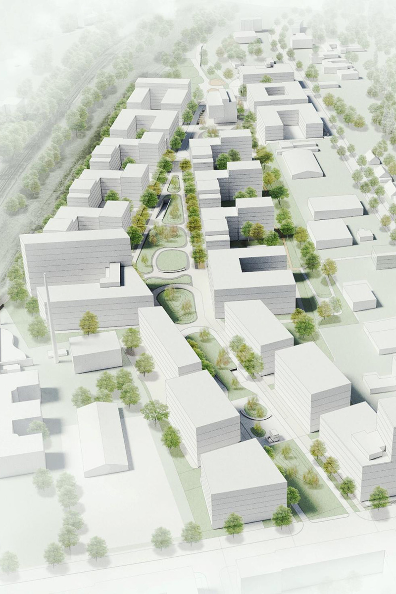 Signaletik für das neue Stadtquartier Marienhöfe in Berlin-Tempelhof