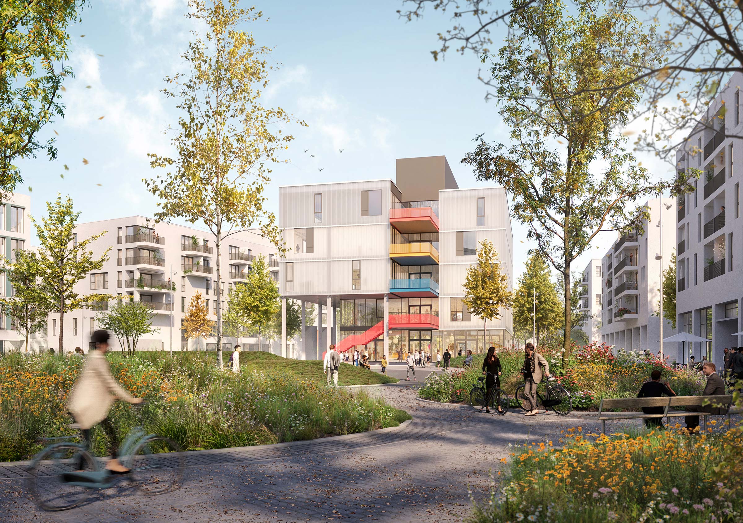 Signaletik für das neue Stadtquartier Marienhöfe in Berlin-Tempelhof